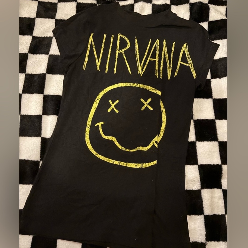 NIRVANA Vintage Black Tee with Yellow Accents